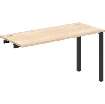 Psací stůl UE 1400 R – Stůl pracovní délky 140 cm, hl. 60 cm, k řetězení - Akát , Černý kov