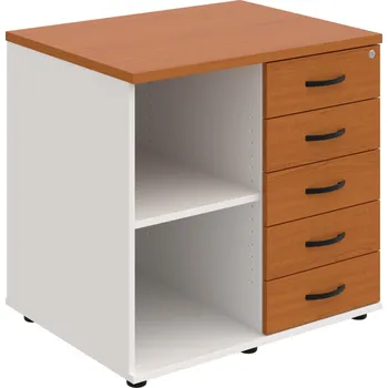 SPKZ 3 80 60 P N – Skříňka ke stolu, pravá, s centrálním zamykáním - Třešeň , Bílá , UCO – černá