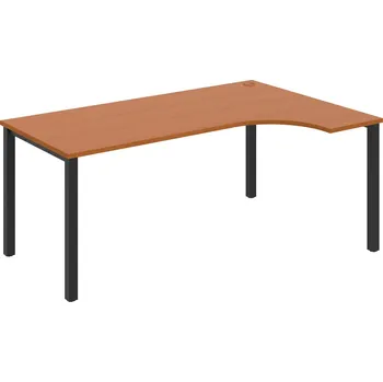 Psací stůl UE 1800 L – Stůl ergo levý 180 × 120 cm - Třešeň , Černý kov