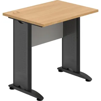 Psací stůl CE 800 – Stůl pracovní rovný 80 cm, hl. 60 cm - Dub , Šedá , Černý kov