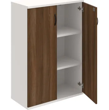 Policová skříň SZ 3 80 01 – Skříň policová dvéřová 115,2 × 80 cm - Ořech , Bílá , UCO – černá