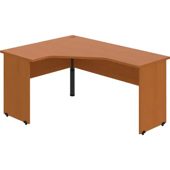 Psací stůl GEV 60 P – Stůl ergo pravý 160 × 120 cm - Třešeň , Třešeň , Černý kov