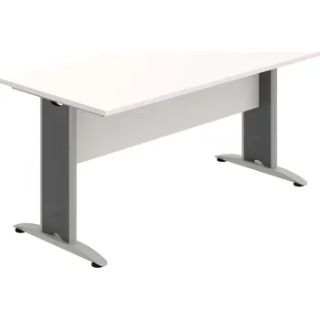 Jednací stůl CJ 1600 – Stůl jednací rovný 160 cm - Bílá , Bílá , Šedý kov
