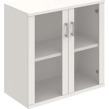 Policová skříň S 2 80 02 – Skříň policová dvéřová 76,8 × 80 cm - Bílá , Bílá , USH – hranatá