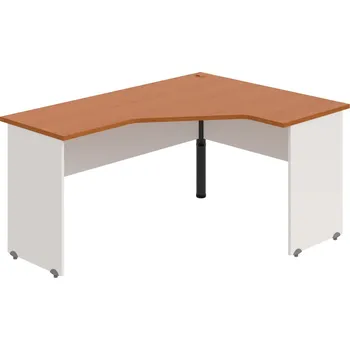 Psací stůl GEV 60 L – Stůl ergo levý 160 × 120 cm - Třešeň , Bílá , Černý kov