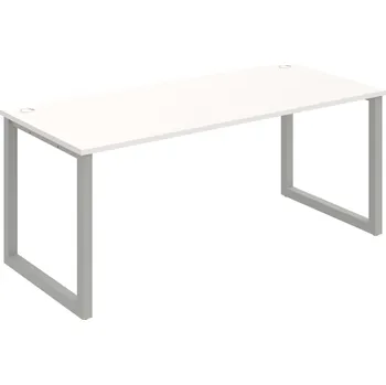 Psací stůl US O 1800 – Stůl pracovní délky 180 cm - Bílá , Šedý kov
