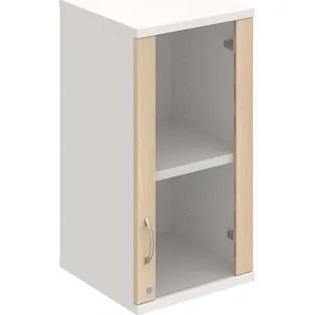 Policová skříň SZ 2 40 02 P H – Skříň policová dvéřová 76,8 × 40 cm - Akát , Bílá , USN – Hobis