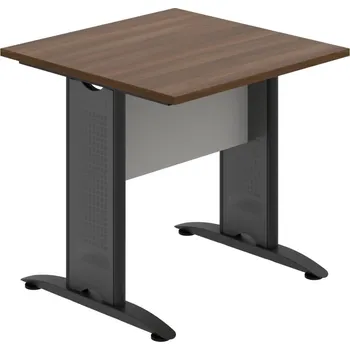 Jednací stůl CJ 800 – Stůl jednací rovný 80 cm - Ořech , Šedá , Černý kov