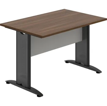 Jednací stůl CJ 1200 – Stůl jednací rovný 120 cm - Ořech , Šedá , Černý kov