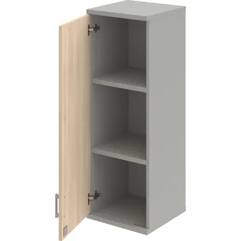 Policová skříň SZ 3 40 01 L H – Skříň policová dvéřová 115,2 × 40 cm - Akát , Šedá , USH – hranatá