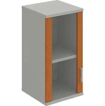 Policová skříň S 2 40 02 L H – Skříň policová dvéřová 76,8 × 40 cm - Třešeň , Šedá , USH – hranatá