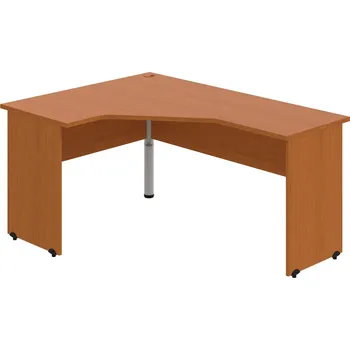 Psací stůl GEV 60 P – Stůl ergo pravý 160 × 120 cm - Třešeň , Třešeň , Šedý kov