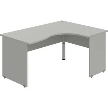 Psací stůl GE 2005 L – Stůl ergo levý 160 × 120 cm - Šedá , Šedá , Šedý kov