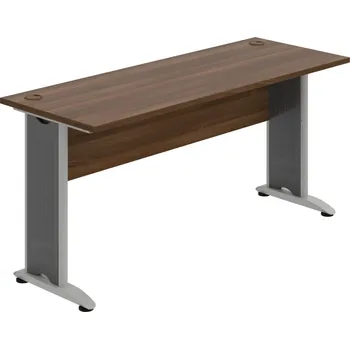 Psací stůl CE 1600 – Stůl pracovní rovný 160 cm, hl. 60 cm - Ořech , Ořech , Šedý kov