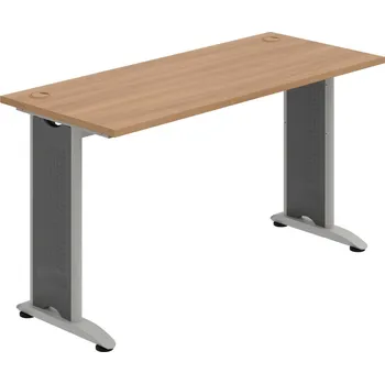 Psací stůl FE 1400 – Stůl pracovní rovný 140 cm, hl. 60 - Višeň , Šedý kov
