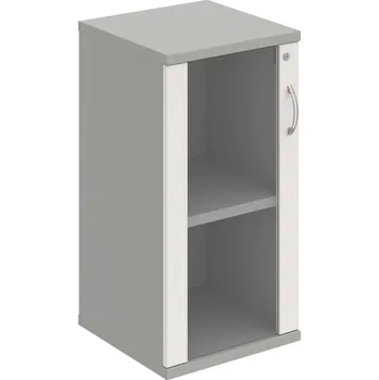 Policová skříň SZ 2 40 02 L – Skříň policová dvéřová 76,8 × 40 cm - Bílá , Šedá , USN – Hobis