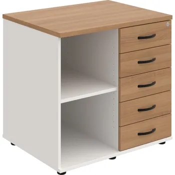 SPKZ 3 80 60 P N – Skříňka ke stolu, pravá, s centrálním zamykáním - Višeň , Bílá , UCO – černá