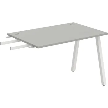 Psací stůl US A 1200 RU – Stůl pracovní délky 120 cm, k řetězení - Šedá , Bílý kov