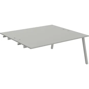 Psací stůl USD A 1800 R – Stůl pracovní 180 × 160 cm, k řetězení - Šedá , Šedý kov