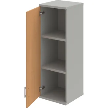 Policová skříň S 3 40 01 L H – Skříň policová dvéřová 115,2 × 40 cm - Buk , Šedá , USH – hranatá