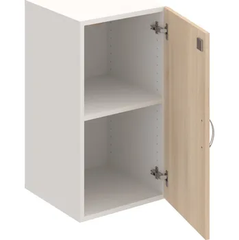 Policová skříň DZ 2 40 01 – Skříň policová dvéřová 74 × 40 cm - Akát , Bílá , USN – Hobis