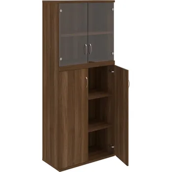 Policová skříň S 5 80 11 – Skříň policová dvéřová 192 × 80 cm - Ořech , Ořech , USN – Hobis