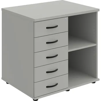 SPKZ 3 80 60 L P – Skříňka ke stolu, levá, s centrálním zamykáním - Šedá , Šedá , UCO – černá