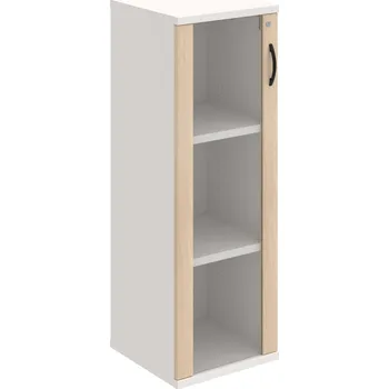 Policová skříň SZ 3 40 02 L – Skříň policová dvéřová 115,2 × 40 cm - Akát , Bílá , UCO – černá