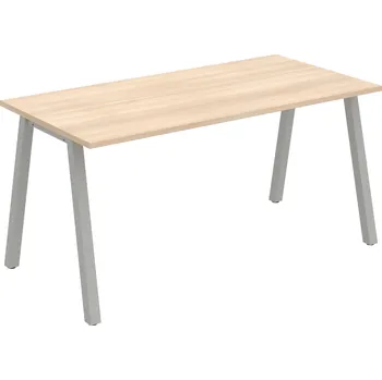 Psací stůl UJ A 1600 – Stůl jednací rovný délky 160 cm - Akát , Šedý kov