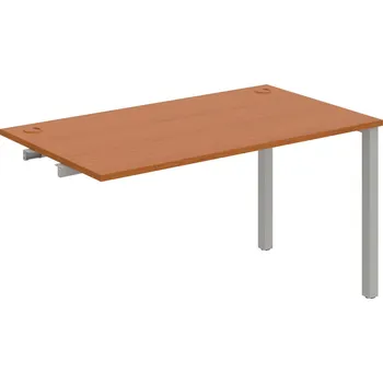 Psací stůl US 1400 R – Stůl pracovní délky 140 cm, k řetězení - Třešeň , Šedý kov