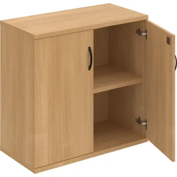 Policová skříň SZ 2 80 01 – Skříň policová dvéřová 76,8 × 80 cm - Dub , Dub , UCO – černá