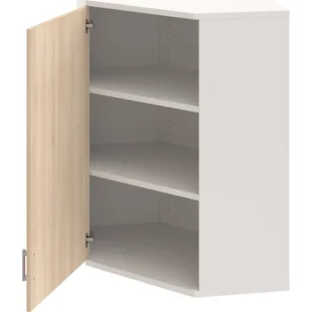 Policová skříň SRV 3 01 L H – Skříň vnitřní roh levá 115,2 cm - Akát , Bílá , USH – hranatá