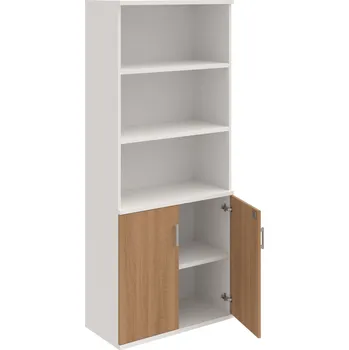 Policová skříň SZ 5 80 03 – Skříň policová dvéřová 192 × 80 cm - Višeň , Bílá , USH – hranatá