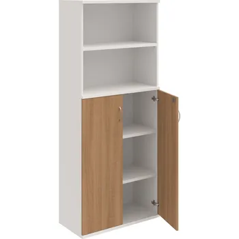 Policová skříň SZ 5 80 04 – Skříň policová dvéřová 192 × 80 cm - Višeň , Bílá , USN – Hobis