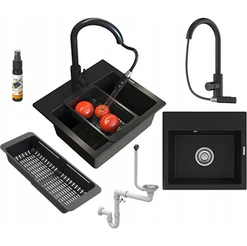 Granitový dřez Jednokomorový dřez Granitan TINY, granit černá