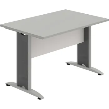 Jednací stůl CJ 1200 – Stůl jednací rovný 120 cm - Šedá , Bílá , Šedý kov