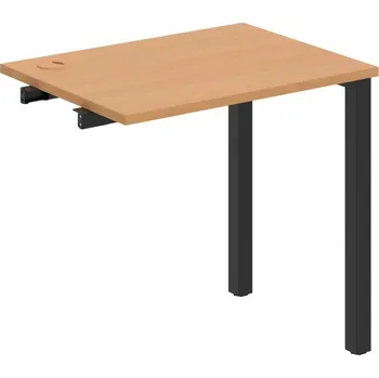 Psací stůl UE 800 R – Stůl pracovní délky 80 cm, hl. 60 cm, k řetězení - Buk , Černý kov