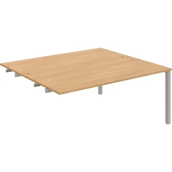 Psací stůl USD 1800 R – Stůl pracovní 180 × 160 cm, k řetězení - Dub , Šedý kov