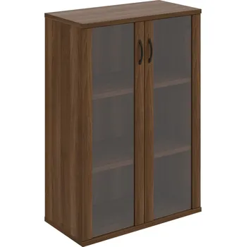 Policová skříň S 3 80 04 – Skříň policová dvéřová 115,2 × 80 cm - Ořech , Ořech , UCO – černá