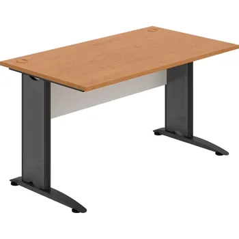 Psací stůl CS 1400 – Stůl pracovní rovný 140 cm - Olše , Bílá , Černý kov