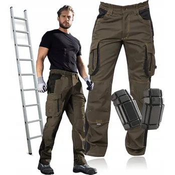 Pracovní obuv Pracovní kalhoty Magros hnědé polyester dlouhé s kapsami vel. 54