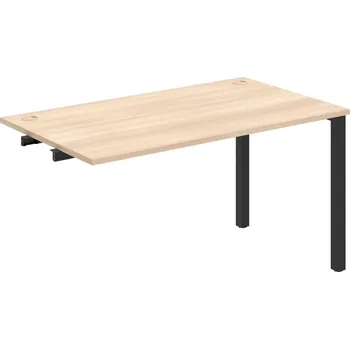 Psací stůl US 1400 R – Stůl pracovní délky 140 cm, k řetězení - Akát , Černý kov