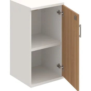 Policová skříň SZ 2 40 01 P – Skříň policová dvéřová 76,8 × 40 cm - Višeň , Bílá , USH – hranatá
