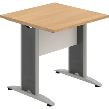 Jednací stůl CJ 800 – Stůl jednací rovný 80 cm - Dub , Bílá , Šedý kov