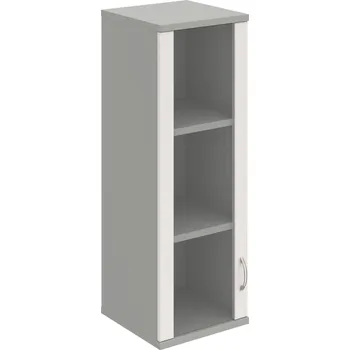 Policová skříň S 3 40 02 L H – Skříň policová dvéřová 115,2 × 40 cm - Bílá , Šedá , USN – Hobis