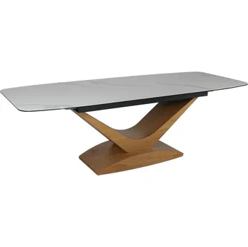 Jídelní stůl Stůl jídelní rozkládací mramor bílý/dub 180/240 DOLCE CERAMIC