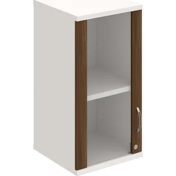 Policová skříň SZ 2 40 02 L H – Skříň policová dvéřová 76,8 × 40 cm - Ořech , Bílá , USN – Hobis