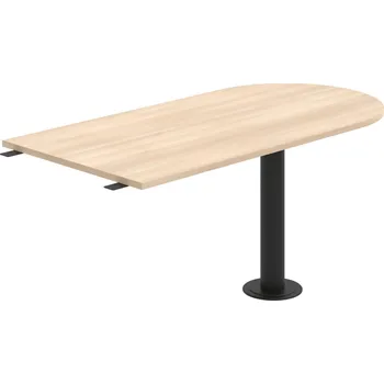 Jednací stůl FP 1600 3 – Stůl jednací délky 160 cm ukončený obloukem - Akát , Černý kov