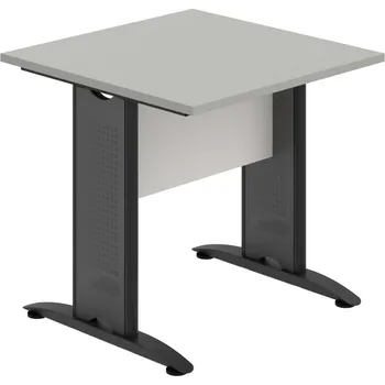 Jednací stůl CJ 800 – Stůl jednací rovný 80 cm - Šedá , Bílá , Černý kov