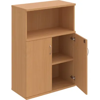 Policová skříň SZ 3 80 02 – Skříň policová dvéřová 115,2 × 80 cm - Buk , Buk , USN – Hobis